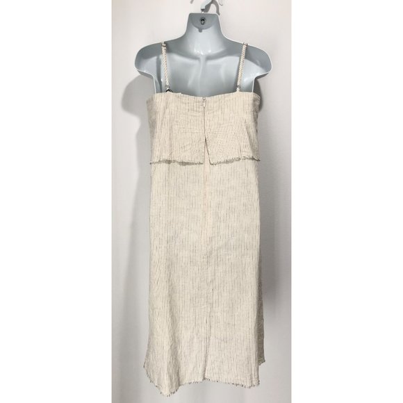 NWT ZARA OFF WHITE LINEN PIN STRIPE DRESS - Picture 3 of 7